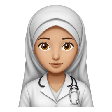 hijab doctor in white dress sticker
