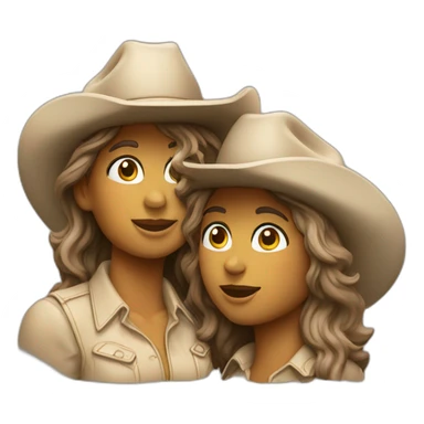 Two statues cowgirl position sticker