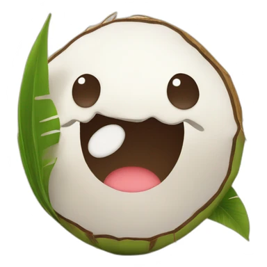 cute coconut charcter sticker