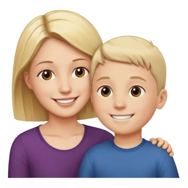 tall adult and small child looking each other sticker