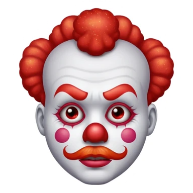 red glitter clown with the sad facial expression sticker