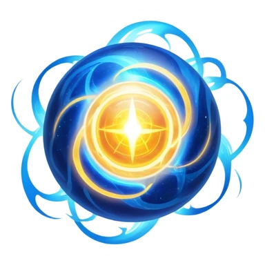 glowing energy orb with cosmic swirls, sci-fi space power source sticker