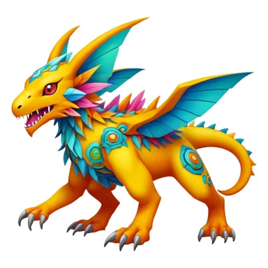Colorful Exotic Pokémon-Animal-Digimon-Monster-Beast-Fakémon-hybrid-creature (full body) sticker