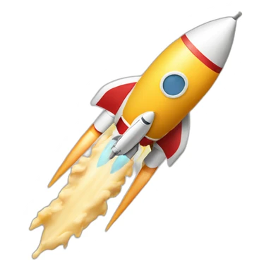 A rocket landing with a provolone cheese sticker