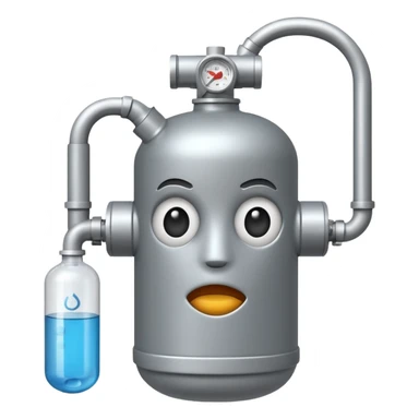 oxygen tank with face sticker
