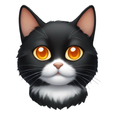  cute black cat with orange eyes sticker