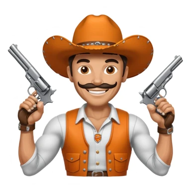 Oklahoma state university pistol Pete with a pistol in each hand sticker