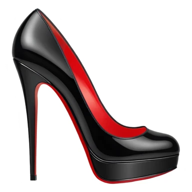 High heel black patent louboutin sticker