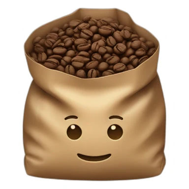 bag and coffee beans sticker