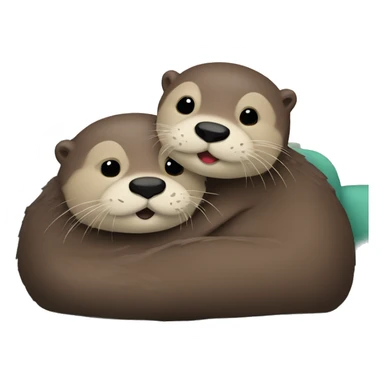 two otters cuddling on the couch sticker