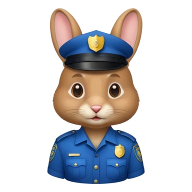 rabbit in police uniform sticker