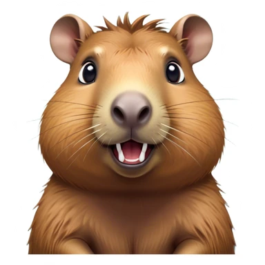 Cinematic Comical Capybara Portrait Emoji, Head tilted dramatically with an exaggeratedly shocked expression, featuring a robust, rotund build with wide, comically expressive eyes full of humorous disbelief, Simplified yet hilariously expressive features, highly detailed, glowing with a slightly sassy natural glow, high shine, dramatic yet playful, stylized with an air of quirky charm, soft glowing outline, capturing the essence of a meme-worthy capybara that looks ready to side-eye its way into viral fame! sticker