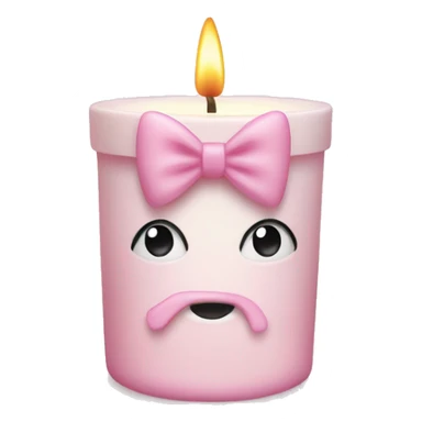 vanilla scented candle in light pink bow sticker