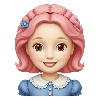 Vintage doll smiling sticker