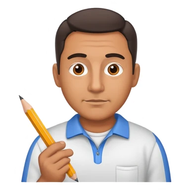 Hispanic dad with a pencil in hand sticker