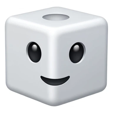 plain white cube sticker