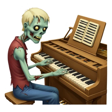 Zombie plays the pianica sticker
