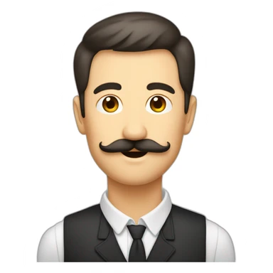 homme petite moustache en rectangle levant le bras droit en l’air sticker