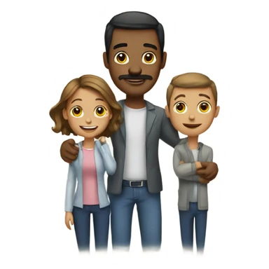 Family man wife 2 boys sticker