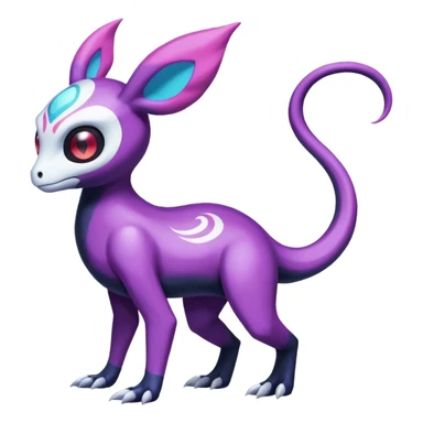 Shiny Duskull-Salandit-Sylveon-Fakémon-hybrid-creature (full body)  sticker