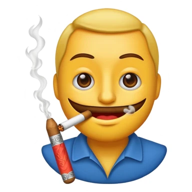 Pon este emoji  🫩 con un cigarro en la boca sticker