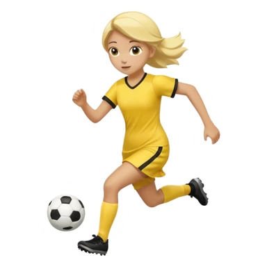 kids play soocer in yellow dress sticker