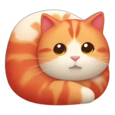 red mellow mochi cat sticker