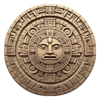 Aztec calendar stone symbol sticker
