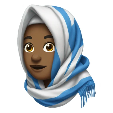 Throstle wearing a blue an white scarf sticker