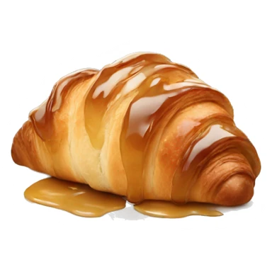 Almond croissant with a caramel syrup on it sticker