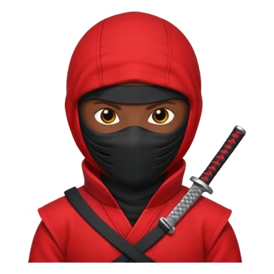 black skin ninja red clothes white background sticker
