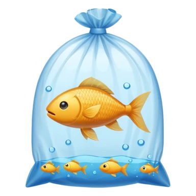 1 ios  fish inside a plastic bag  sticker
