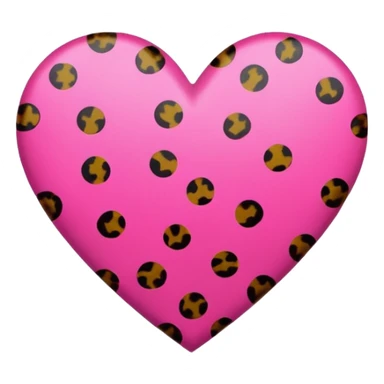 corazón simple color rosa fucsia con manchas de leopardo sticker