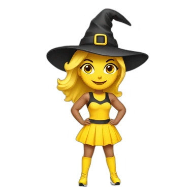 Sexy yellow Witch sportswoman sticker