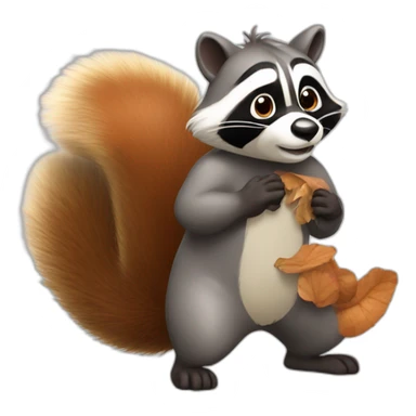 racoon vs squirrel sticker