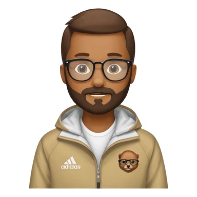 I need a weasel with beard and glasses in an adidas jacket sticker