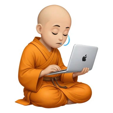 logo monk breathing browsing internet sticker