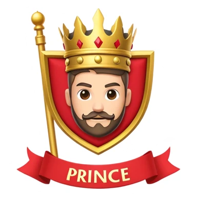 Flag with an symbol of prince from clash Royle and written below domshow  sticker