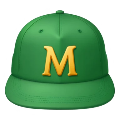 green cap with letter m on it sticker