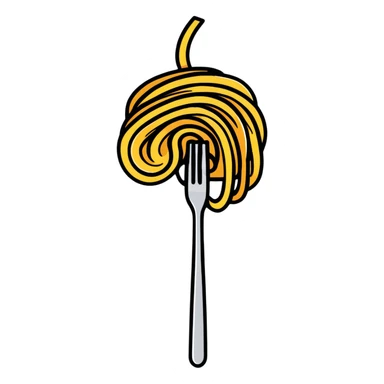 twirled spaghetti on a fork sticker