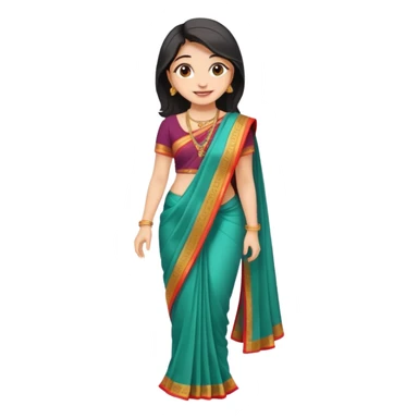 Girl with saree full body sticker