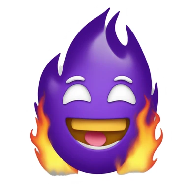 Happy emoji on fire sticker