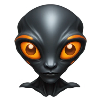 realistic alien black with orange details sticker