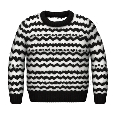 Knitted sweater black and white sticker