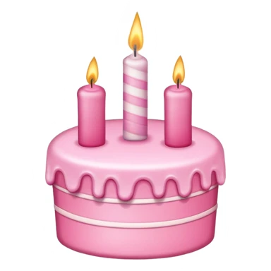 pink birthday cake one layer one candle sticker