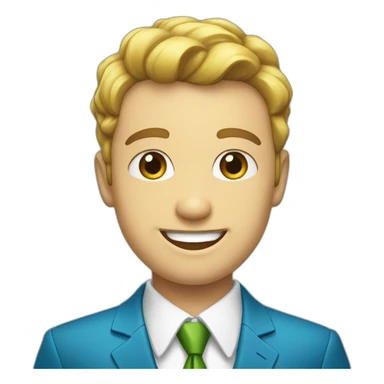 blue suit smile shirt piel blanca ojos verdes sticker