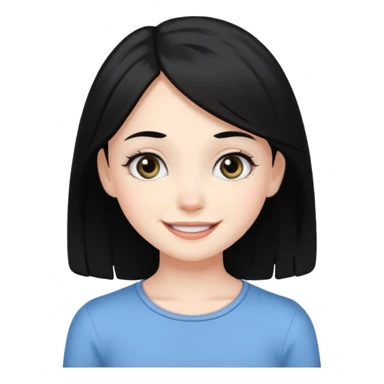 A white skin daughter with black hair and eyes. Skinny and cute sticker