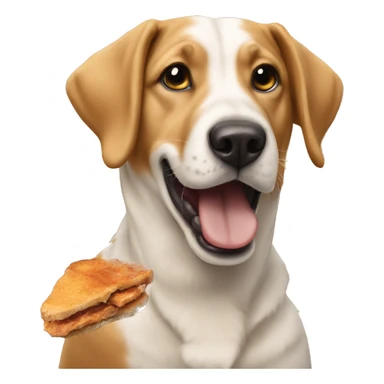 a dog eat chicken sticker