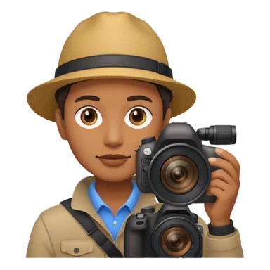 Photographer with DSLR + zoom lens sticker