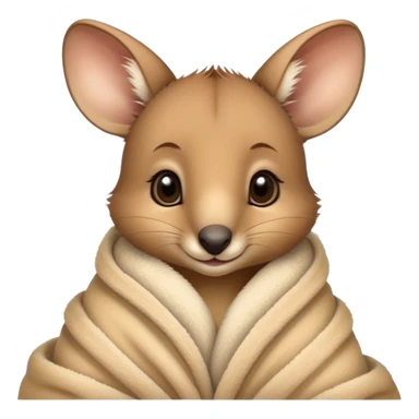 Cute baby wallaby cozy in blanket sticker